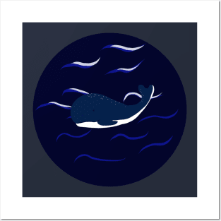 Whale in the Ocean Posters and Art